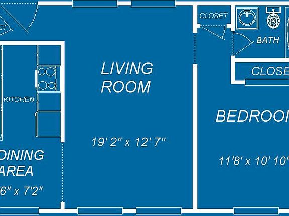 Drawing of One Bedroom Units. This is a mirror image of act