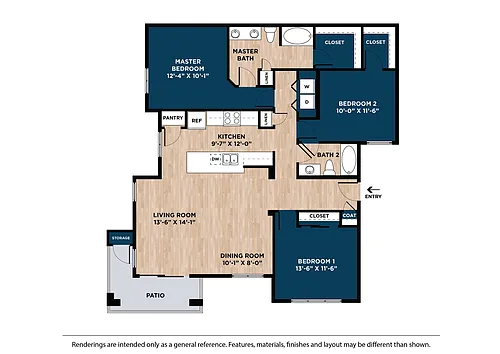 Floor plan Three Bedroom 3A