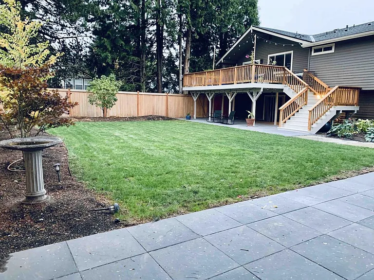 Fenced backyard