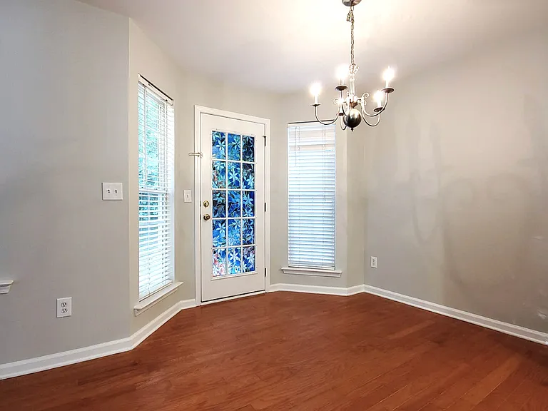 Dining space with door to patio area.