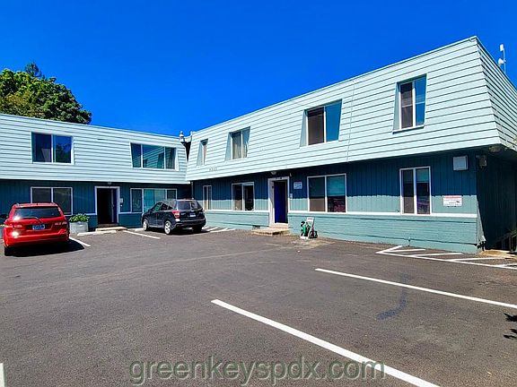 Parking lot and building