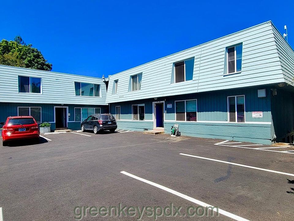 Parking lot and building