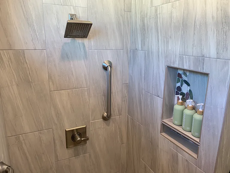 This is the shower in the half bath in the Master suite.