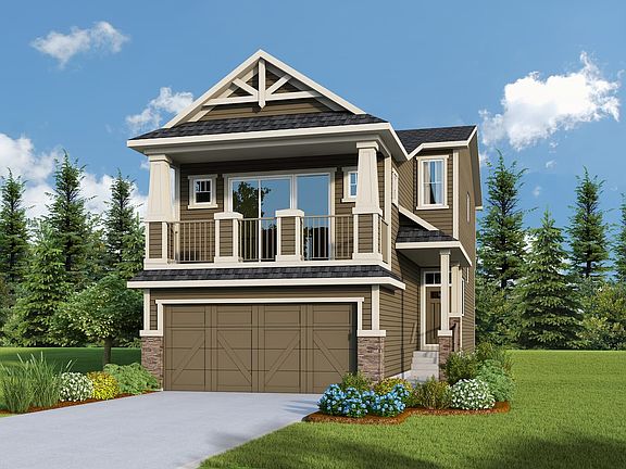 Exterior view of the Arts and Crafts Elevation for the Hudson 2 model by Brookfield Residential in C