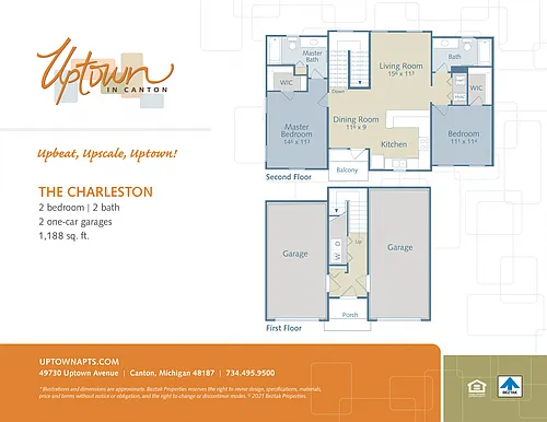 Floor plan The Charleston - includes a 2 car attached garage