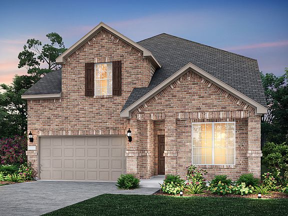 The Riverdale, a two-story home with 2-car garage, shown as Home Exterior A