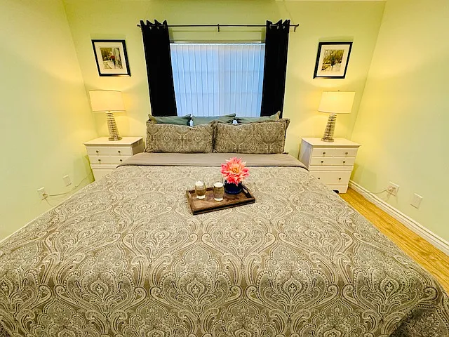 Bedroom #1, close to the kitchen and dining room area