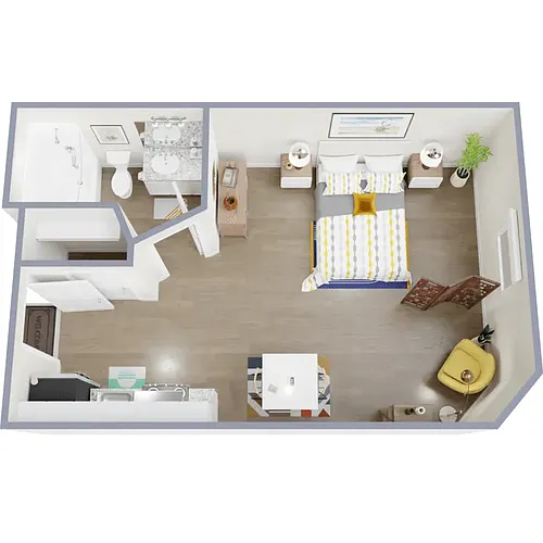 Floor plan Studio 1 Bathroom