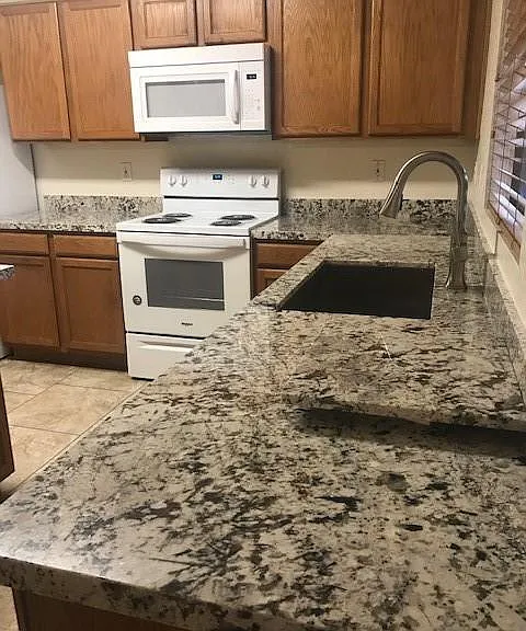 Newly updated granite counter tops.