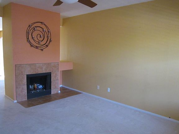 Living room with fireplace