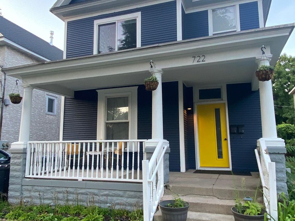 Front of the House, beautiful front porch and modern happy front door!