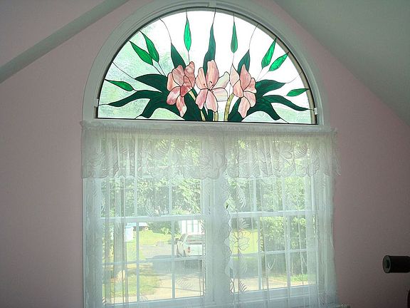 Stained Glass Window Master Bedroom