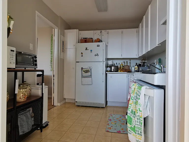 Look into the kitchen from the dining room
