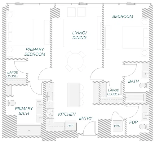 Floor plan 2-3B