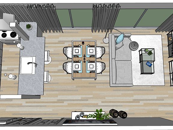 KITCHEN / DINING / LIVING
