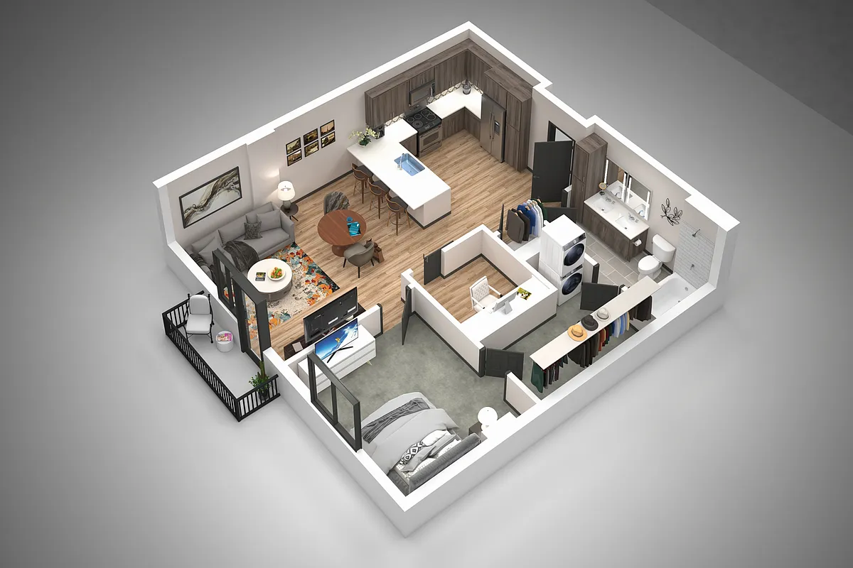 Floor plan 1.5 Bed/1 Bath