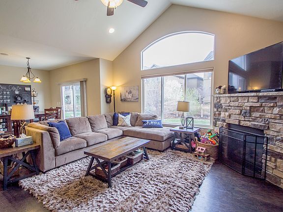 family room with fireplace