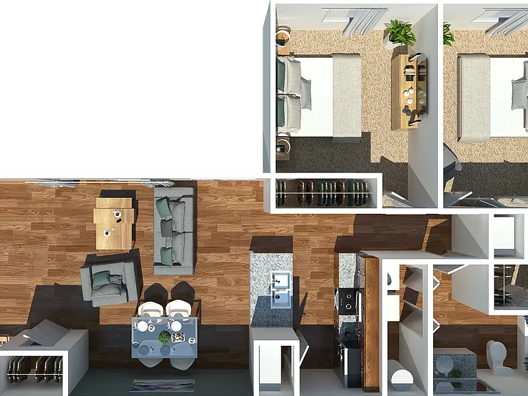 2 Bedroom 2 Bedroom