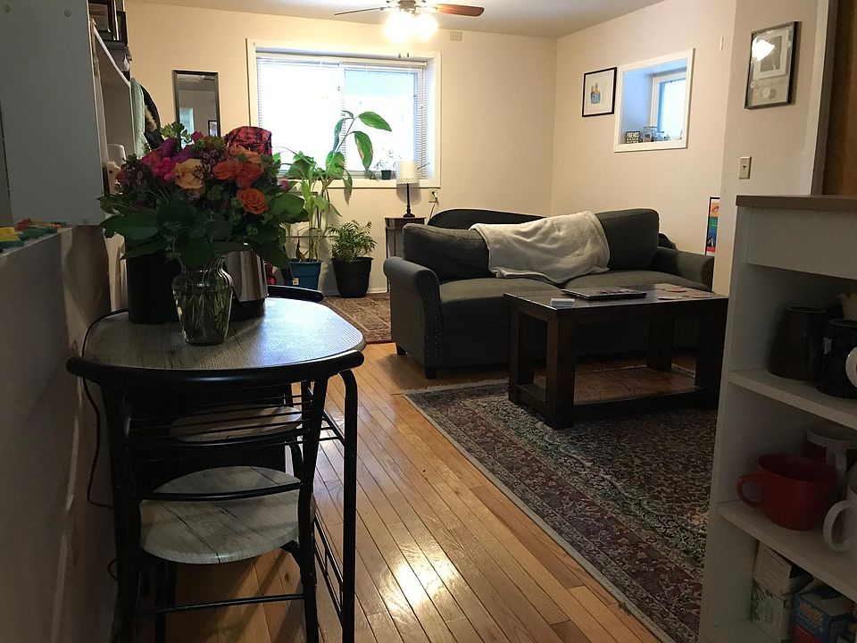 view from kitchen toward the south and west facing windows