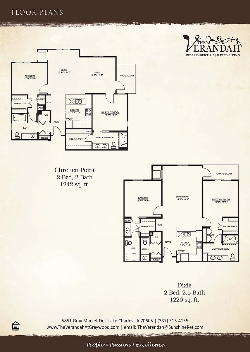Floor plan 2 Bedroom - Independent Living