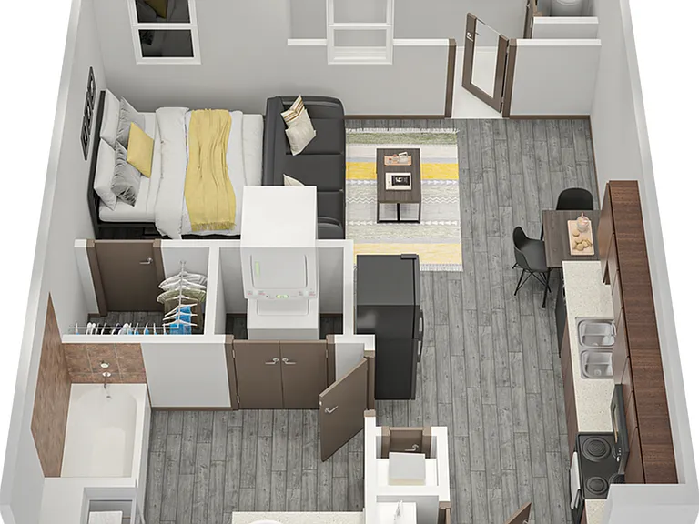 S1: Studio | 1BA | 399 SF S1: Studio | 1BA | 399 SF