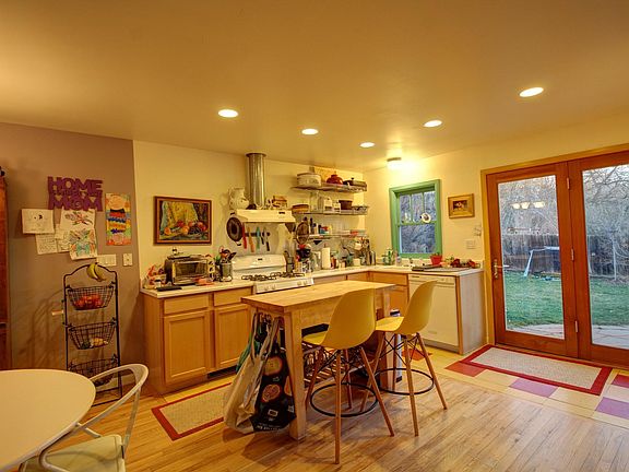 Kitchen comes with island.