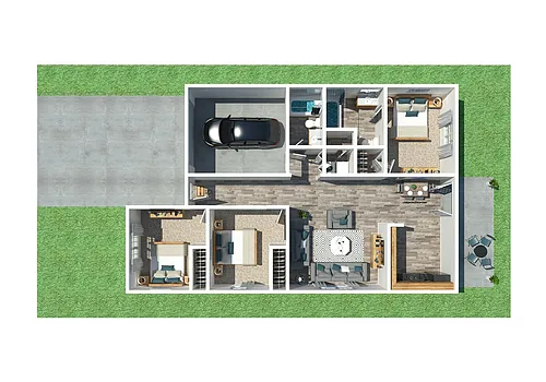 Floor plan Three Bedroom Two Bathroom Home