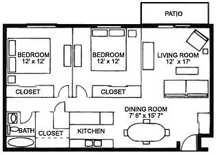 Floor plan Two Bedroom Deluxe