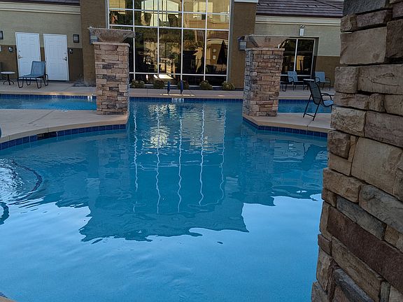 Pool with view of Club House