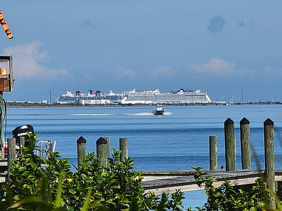 View from pool area north towards Port Canaveral
