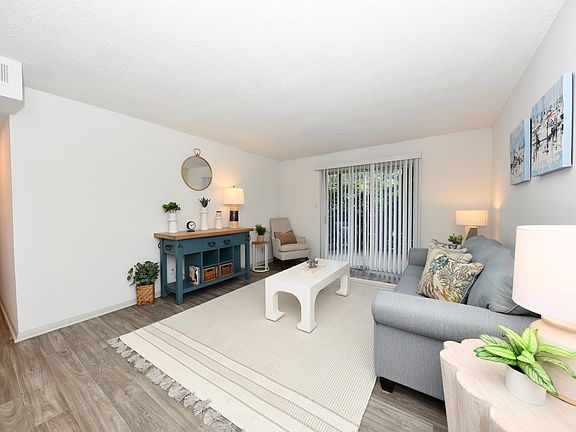 Living Room with Hardwood Style Flooring