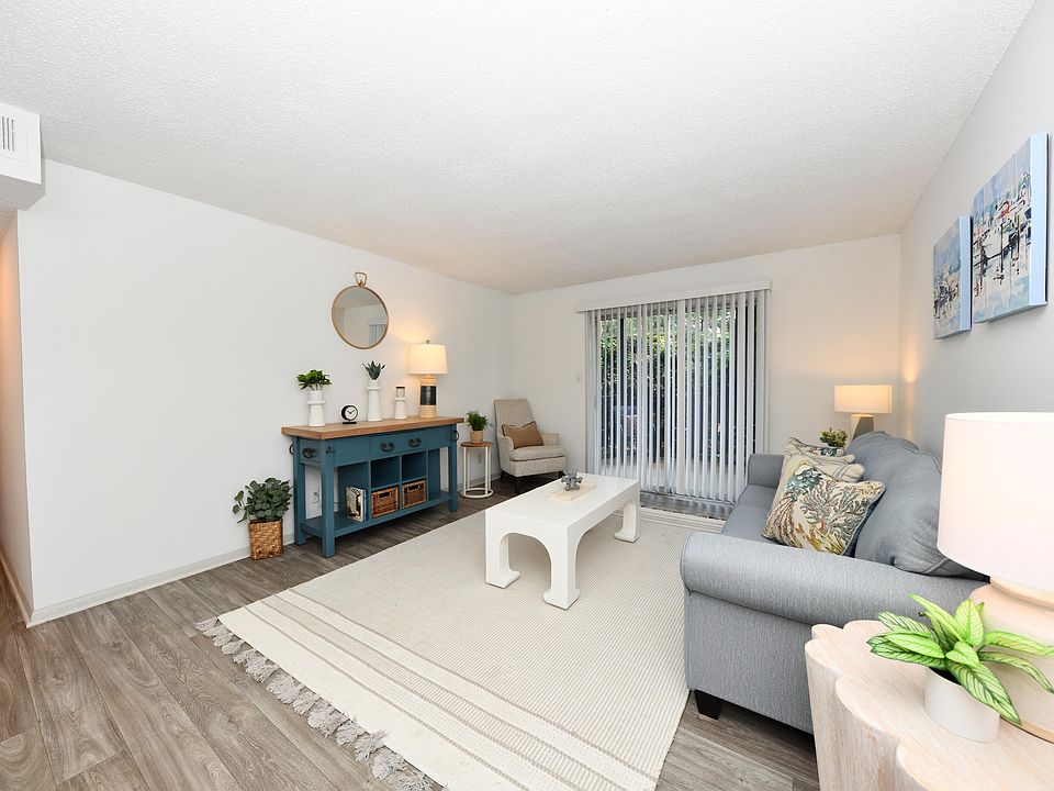 Living Room with Hardwood Style Flooring