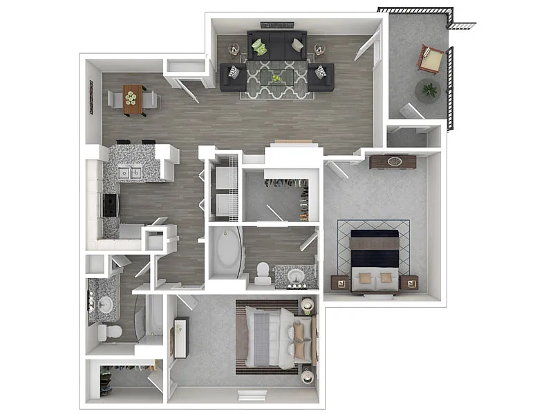 Floor plan 2 Bedroom 2 Bath