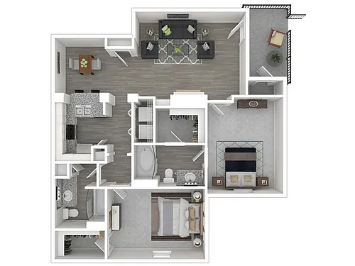 Floor plan 2 Bedroom 2 Bath