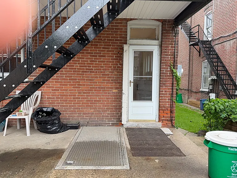 Back entrance from parking area