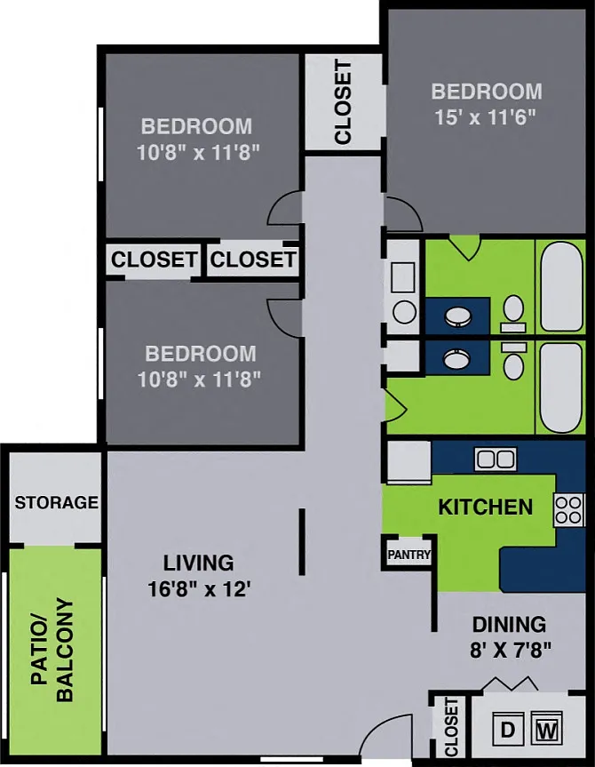 Floor plan Three Bedroom