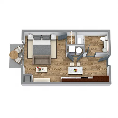Floor plan The Micro 1 (Blue)
