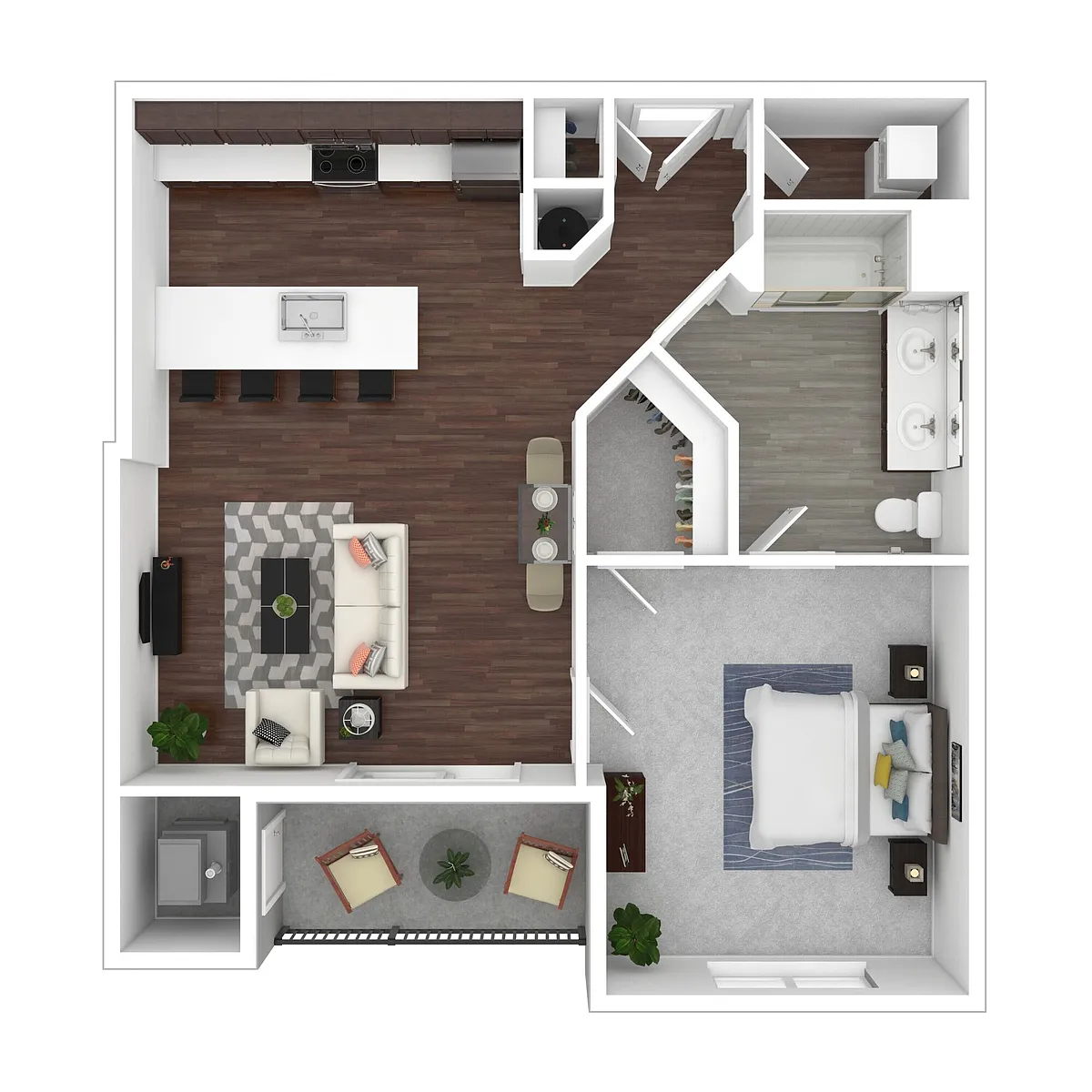 Floor plan 1 Bedroom A