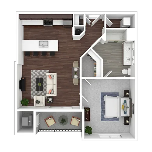 Floor plan 1 Bedroom A