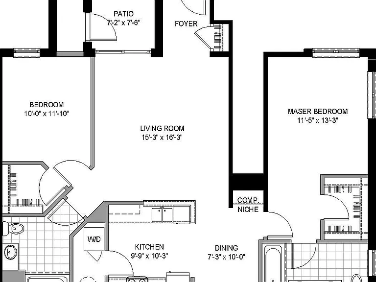 C1-2x2 floor plan Highland Ridge