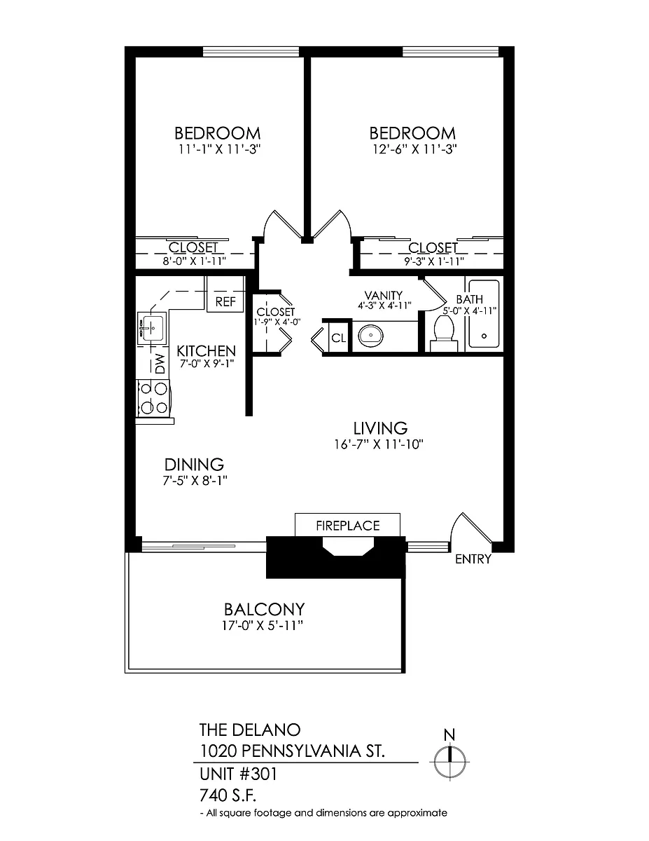 Floor plan 2 Bedrooms, 1 Bath