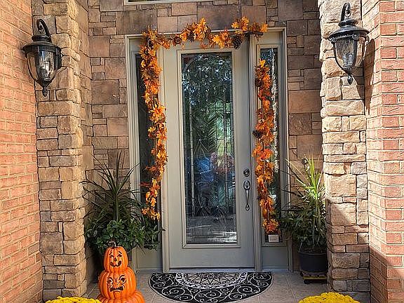 Front door at Halloween