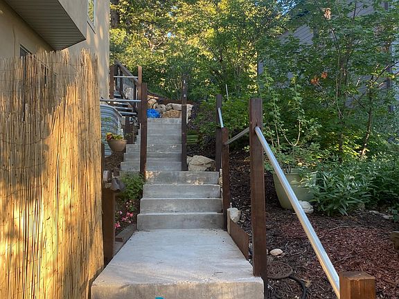Stairs down to apartment