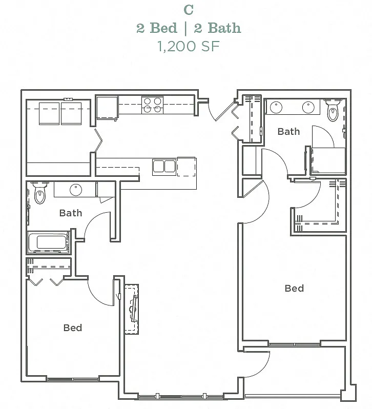 Floor plan Two Bedroom C