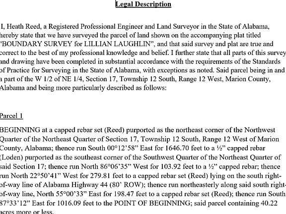The written legal description will make deed preparation easy.