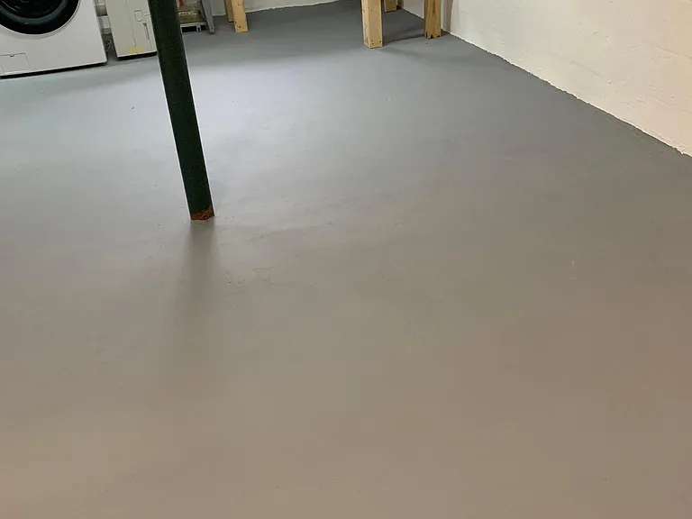 Freshly painted basement
Laundry counter