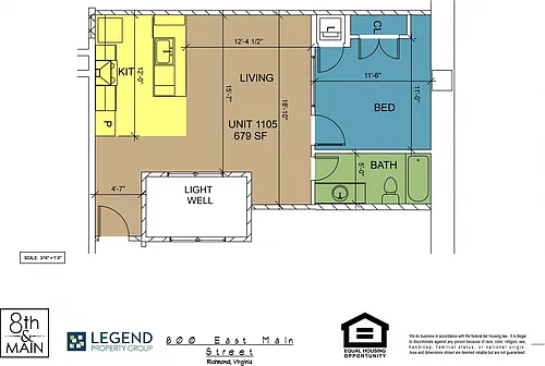 Floor plan 8th and Main 1105