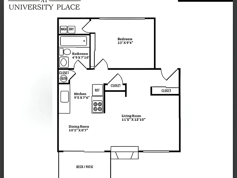 1-Bedroom Deluxe Floor Plan l Boardwalk at University Place Apartments 1-Bedroom Deluxe Floor Plan l Boardwalk at University Place Apartments