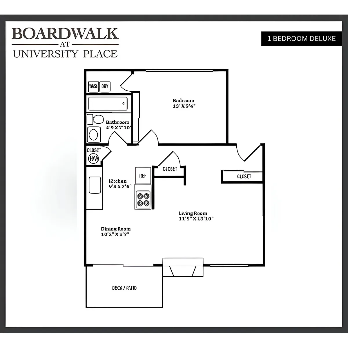 Floor plan One Bedroom Deluxe