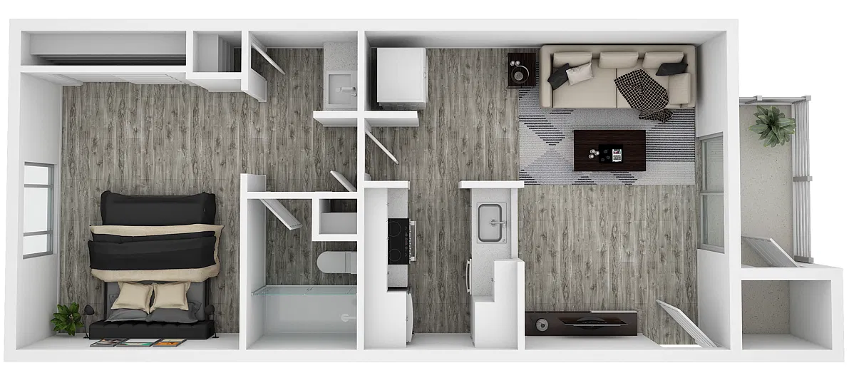 Floor plan One Bedroom Small